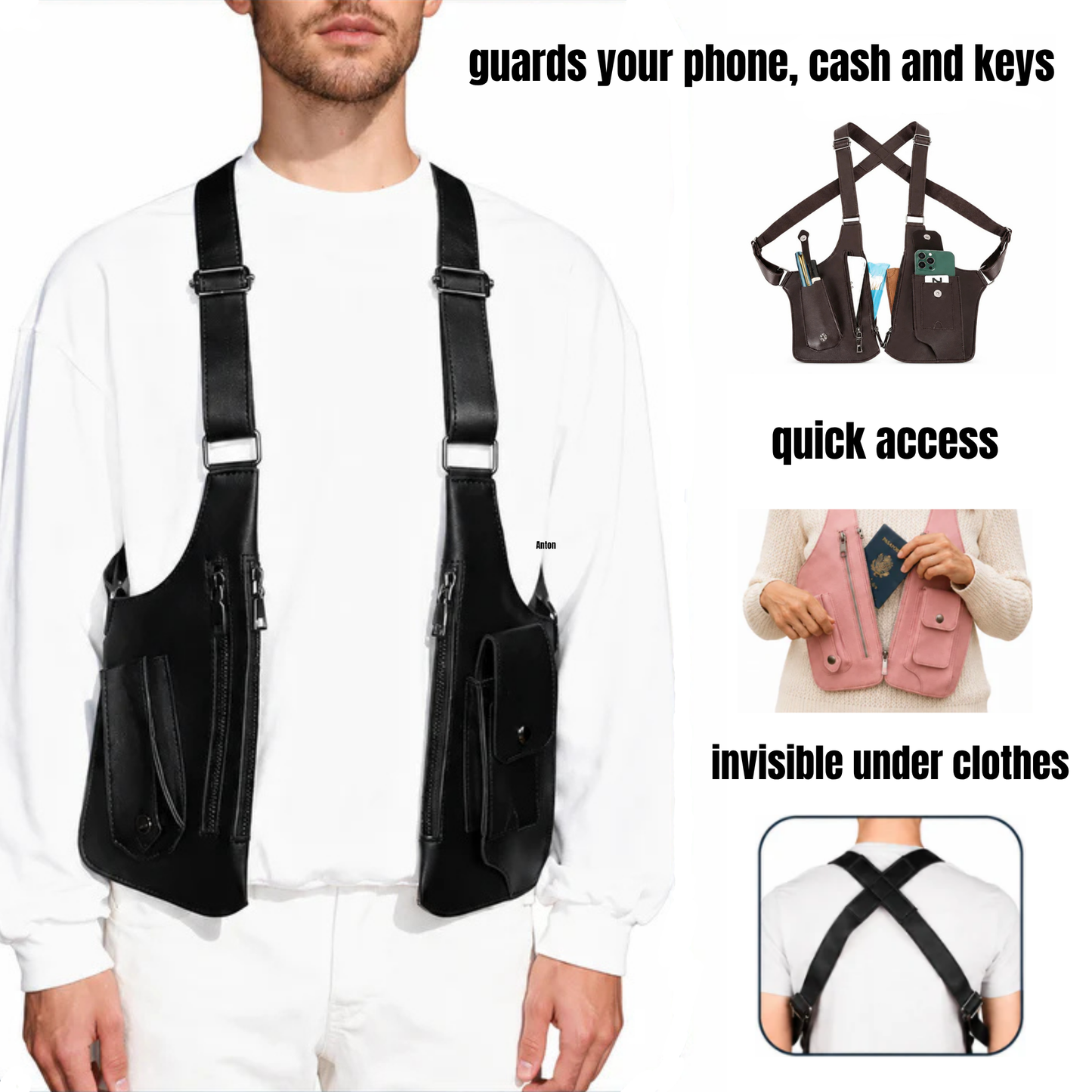 Double crossbody travel bag