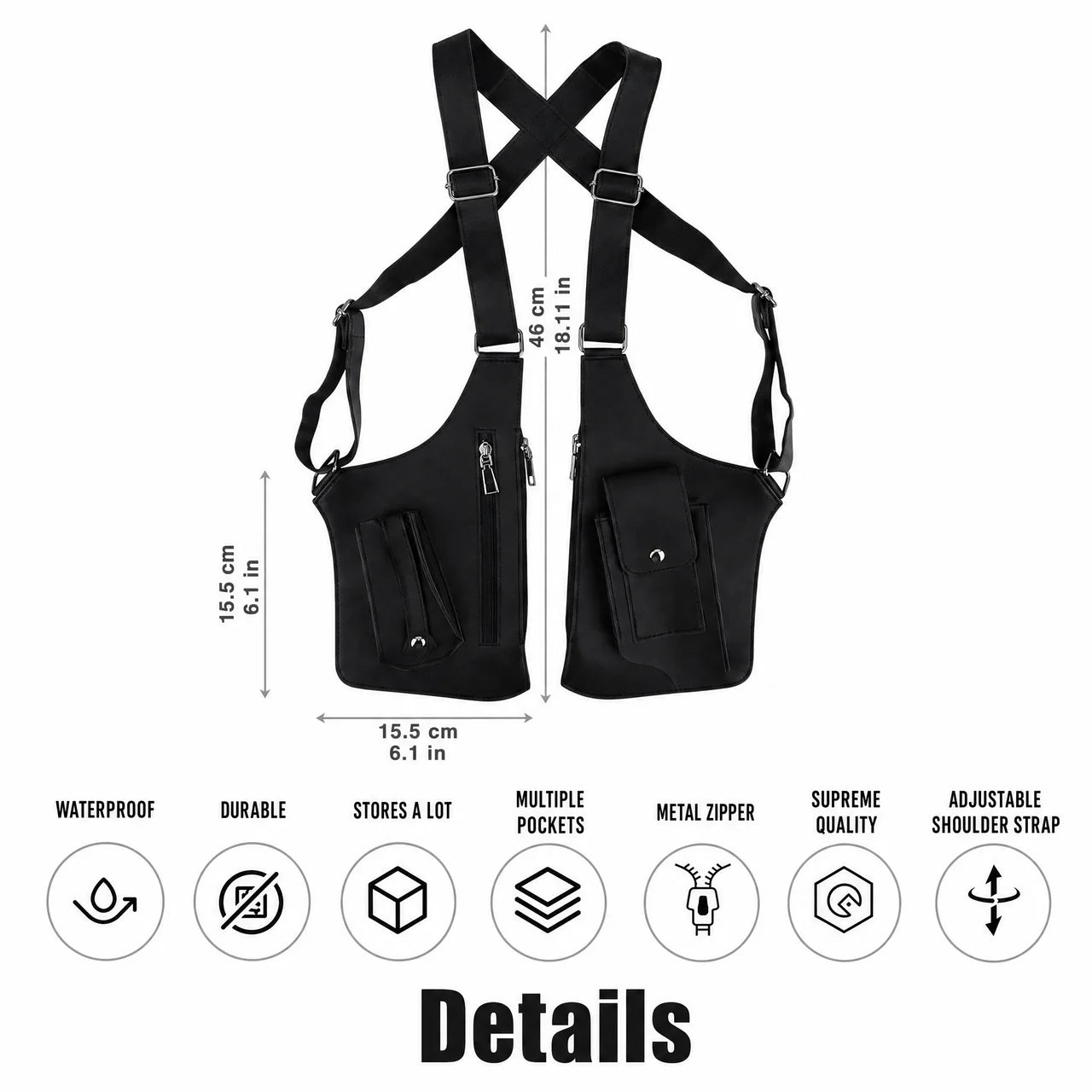 Double crossbody travel bag