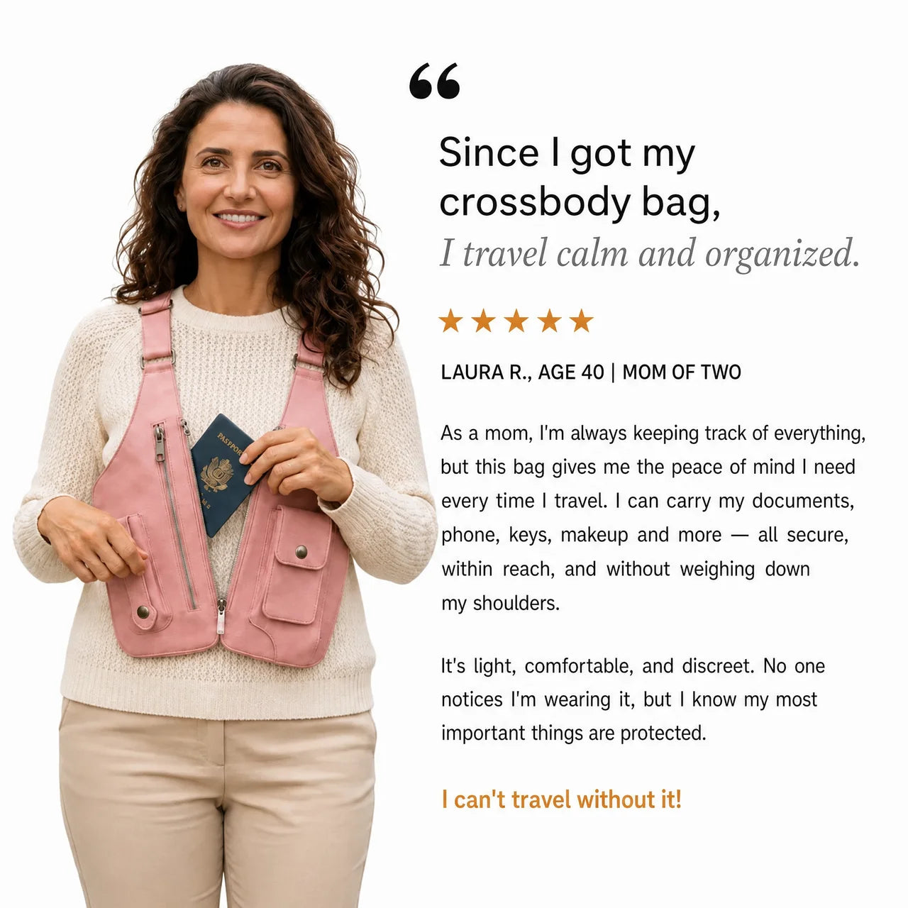 Double crossbody travel bag